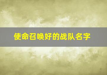 使命召唤好的战队名字