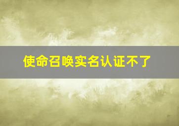 使命召唤实名认证不了