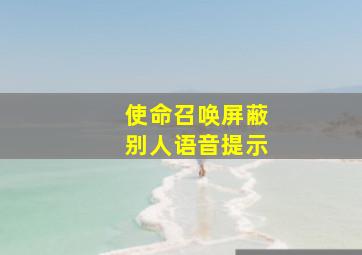 使命召唤屏蔽别人语音提示