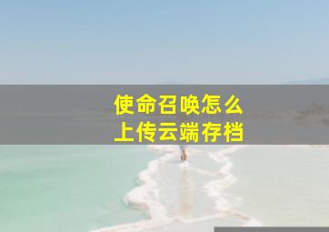 使命召唤怎么上传云端存档