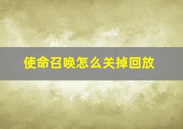 使命召唤怎么关掉回放