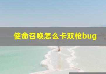 使命召唤怎么卡双枪bug