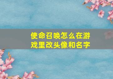 使命召唤怎么在游戏里改头像和名字