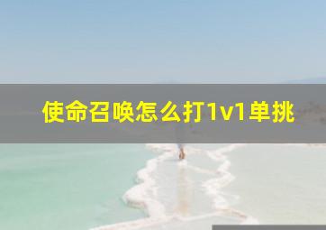 使命召唤怎么打1v1单挑