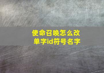 使命召唤怎么改单字id符号名字