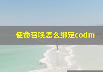 使命召唤怎么绑定codm