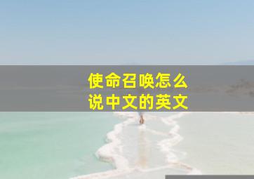 使命召唤怎么说中文的英文