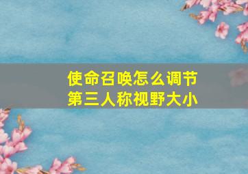 使命召唤怎么调节第三人称视野大小