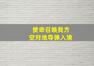 使命召唤我方空对地导弹入境