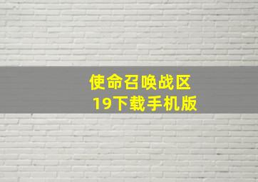 使命召唤战区19下载手机版