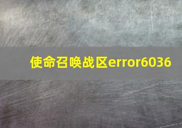 使命召唤战区error6036