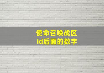 使命召唤战区id后面的数字