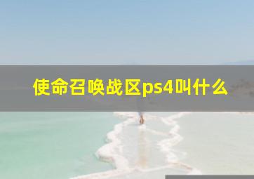 使命召唤战区ps4叫什么