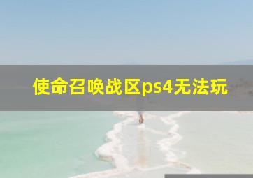 使命召唤战区ps4无法玩