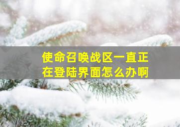 使命召唤战区一直正在登陆界面怎么办啊