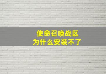 使命召唤战区为什么安装不了