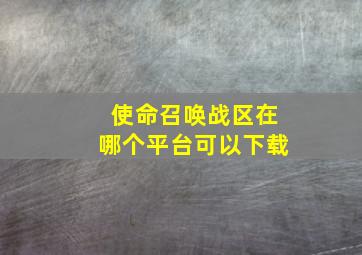 使命召唤战区在哪个平台可以下载