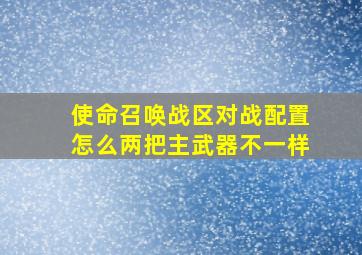 使命召唤战区对战配置怎么两把主武器不一样