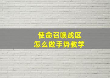 使命召唤战区怎么做手势教学