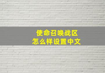 使命召唤战区怎么样设置中文