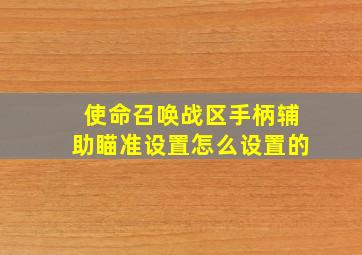 使命召唤战区手柄辅助瞄准设置怎么设置的