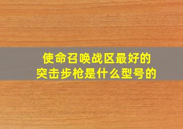 使命召唤战区最好的突击步枪是什么型号的