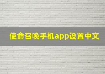 使命召唤手机app设置中文