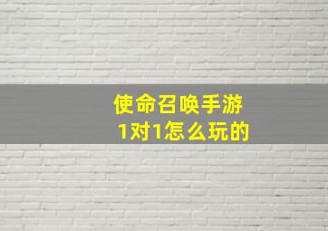 使命召唤手游1对1怎么玩的