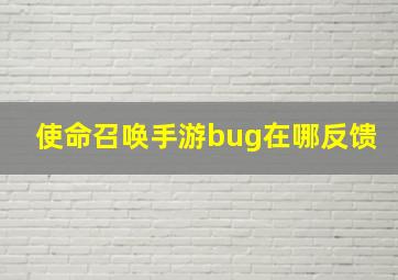 使命召唤手游bug在哪反馈