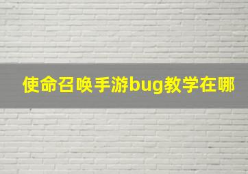 使命召唤手游bug教学在哪