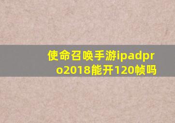 使命召唤手游ipadpro2018能开120帧吗