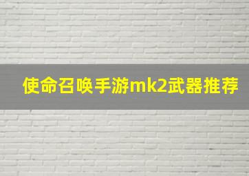 使命召唤手游mk2武器推荐