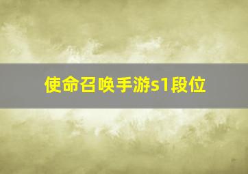 使命召唤手游s1段位