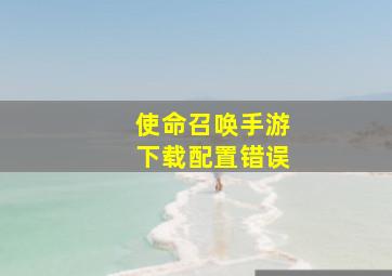 使命召唤手游下载配置错误