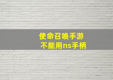 使命召唤手游不能用ns手柄