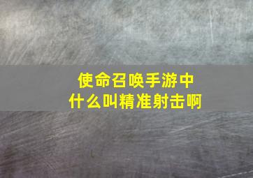 使命召唤手游中什么叫精准射击啊