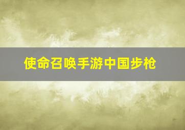 使命召唤手游中国步枪