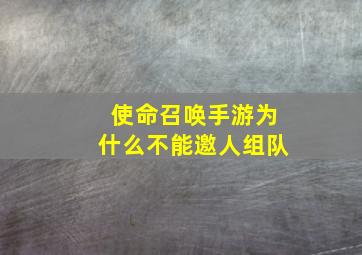 使命召唤手游为什么不能邀人组队