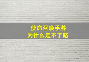 使命召唤手游为什么走不了路