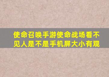 使命召唤手游使命战场看不见人是不是手机屏大小有观