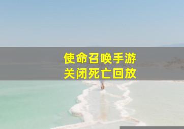 使命召唤手游关闭死亡回放