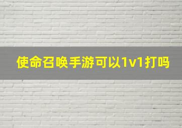 使命召唤手游可以1v1打吗