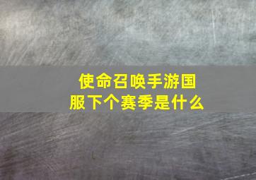 使命召唤手游国服下个赛季是什么