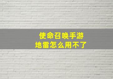 使命召唤手游地雷怎么用不了