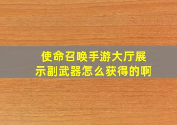 使命召唤手游大厅展示副武器怎么获得的啊