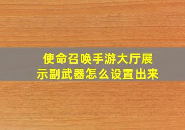 使命召唤手游大厅展示副武器怎么设置出来