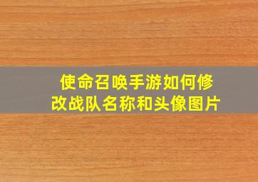 使命召唤手游如何修改战队名称和头像图片