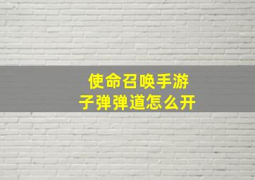 使命召唤手游子弹弹道怎么开