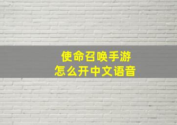 使命召唤手游怎么开中文语音