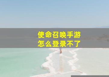 使命召唤手游怎么登录不了